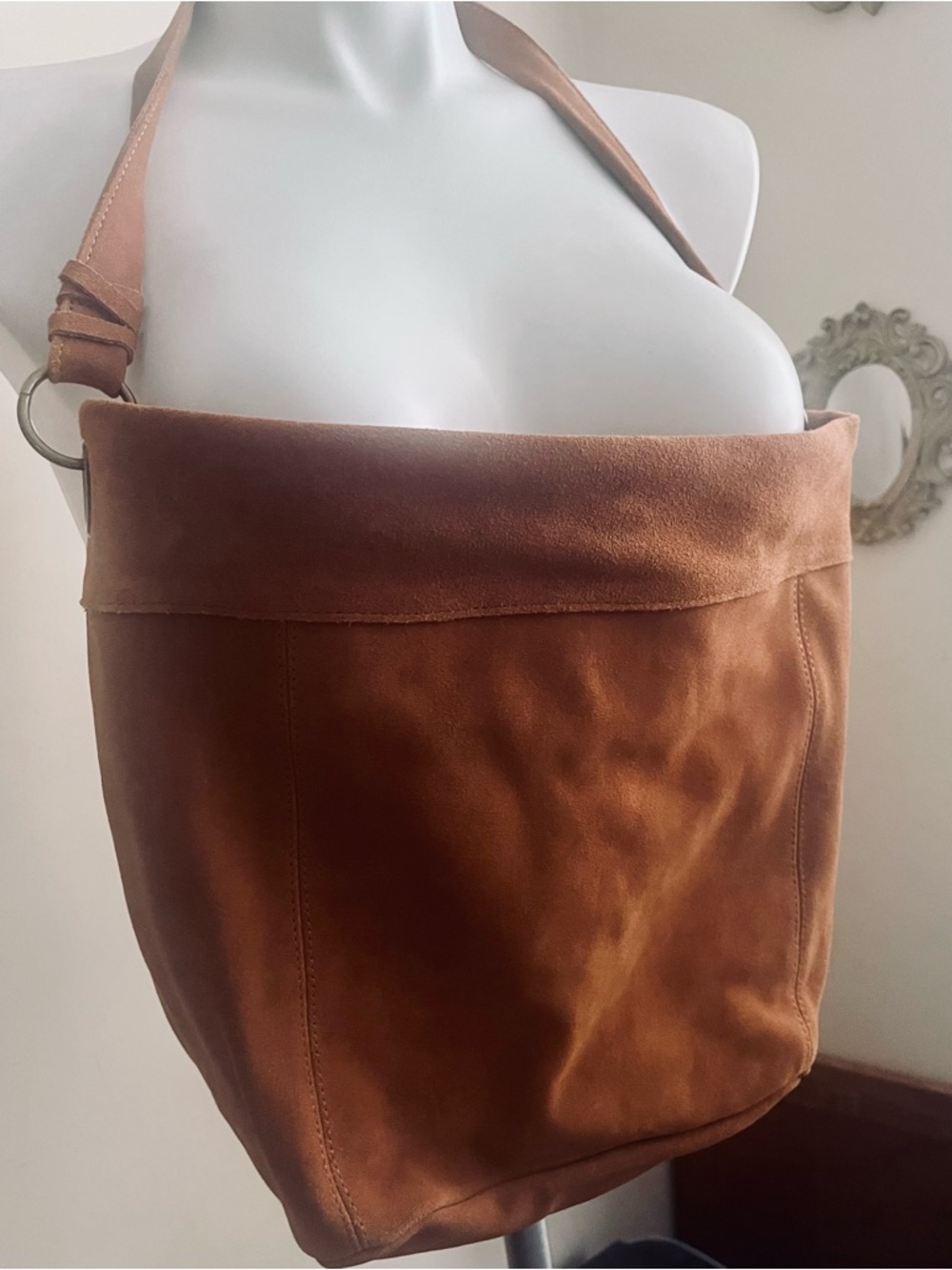Classic Suede Hobo Bag in Brown
